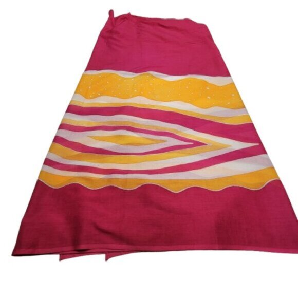 Womens Sarong Cotton Wrap, Handpainted Batik Wrapskirt Beach Pareo Beachwear-NEW - Picture 4 of 5